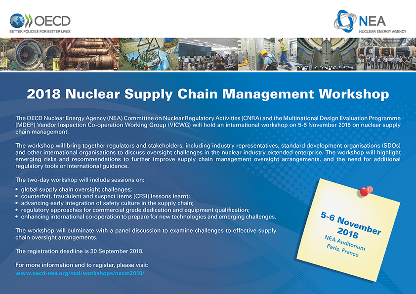 2018 Nuclear Supply Chain Management Workshop flyer